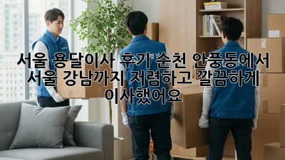 서울 용달이사 후기: 순천 안풍동에서 서울 강남까지 저렴하고 깔끔하게 이사했어요! 🎉