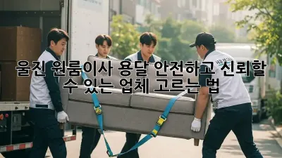 울진 원룸이사 용달, 안전하고 신뢰할 수 있는 업체 고르는 법