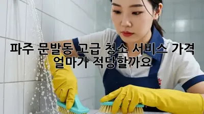 파주 문발동 고급 청소 서비스 가격, 얼마가 적당할까요?